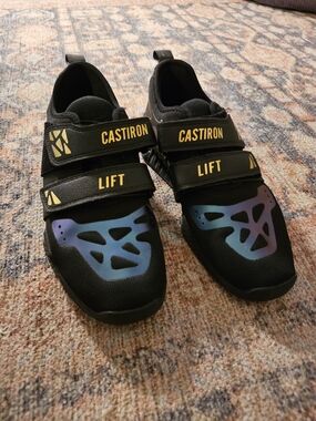 Cast Iron Lift Shoes with Iridescent Accent